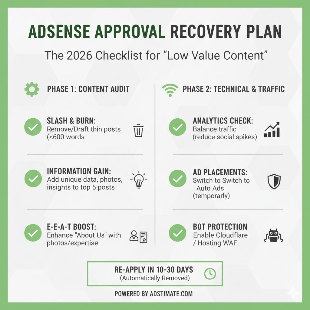 Adstimate Adsense Checklist